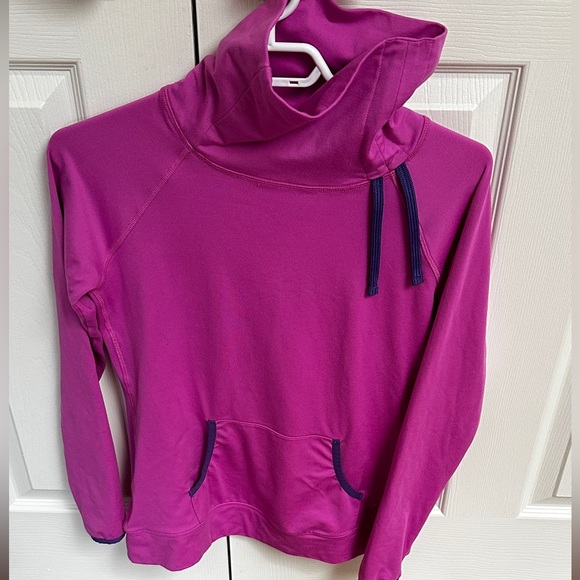 Rbx Active Women's Cowl Neck light Sweatshirt Sz S Thumb Holes Purple Pink - Picture 2 of 7